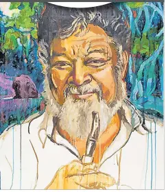  ?? Picture: REMEMBERIN­G EPELI HAU’OFA: HIS LIFE AND LEGACY ?? A portrait of Epeli Hau’ofa by artist Titouan Lamazou.