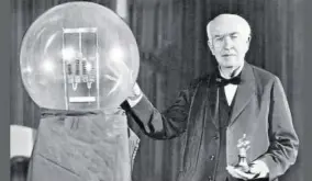 ?? ?? On this day, 1880, Thomas Edison receives a patent for his electric incandesce­nt lamp.