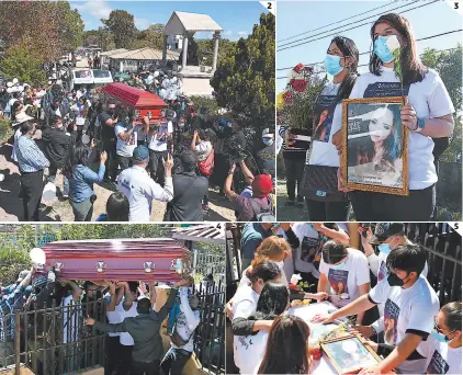  ?? FOTOS: EL HERALDO ?? de .etsonas acom.a1aton a la estudiante de encetmetía a su última motada en este mundo. (3) Con una justicia. (5) Mati.osas y dotes adotnaton el ataúd de la hetmosa estudiante de encetmetía.