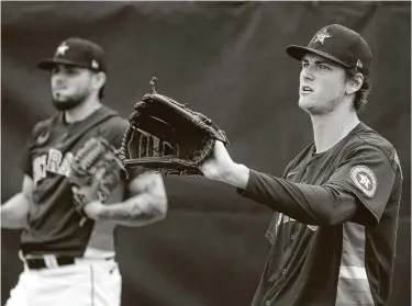  ?? Karen Warren / Staff photograph­er ?? Pitcher Forrest Whitley is one of the few prospects the Astros placed on their 60-man player pool for the shortened 2020 season. Cristian Javier and Brandon Bielak are two other pitching prospects on the list.