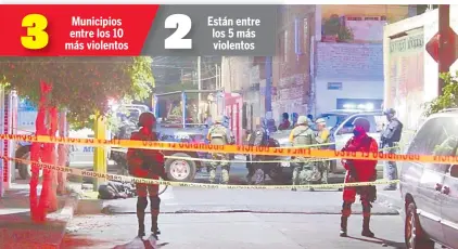  ??  ?? EN EL RANKING
Salamanca y Celaya están entre los 5 más violentos, Apaseo es el octavo.