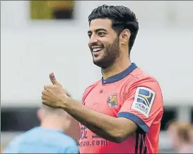  ?? FOTO: JAN WESTMAN ?? Carlos Vela disfruta de sus últimos cuatro meses como jugador de la Real