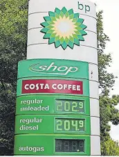  ?? ?? Petrol prices have hit £2 a litre in some places