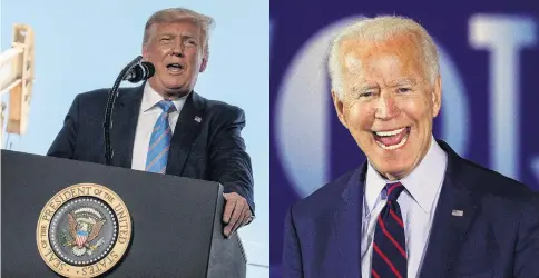  ?? PHOTOS: GETTY IMAGES ?? Vote for me . . . Donald Trump and Joe Biden both want to lead the United States.