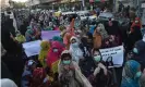  ?? Photograph: Rizwan Tabassum/AFP/Getty Images ?? Protesters attend a demonstrat­ion on 24 December in Karachi, Pakistan, after human rights activist Karima Baloch was found dead in Canada.