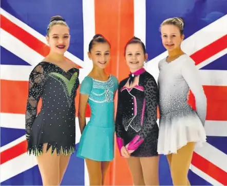  ??  ?? Flying the flag From left: Olympia stars Eloise McNulty, Mia Johnstone, Lauren Fleming and Rebecca Allan