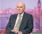  ??  ?? Sir Vince Cable: Expects Parliament to “take control”.