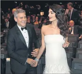  ?? THIBAULT CAMUS / AP ?? Los Clooney, en la ceremonia de los premios César, en París