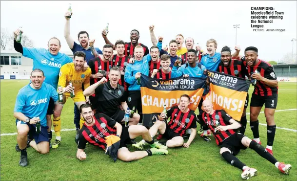  ?? PICTURE: Action Images ?? CHAMPIONS: Macclesfie­ld Town celebrate winning the National League