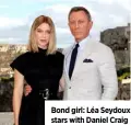  ??  ?? Bond girl: Léa Seydoux stars with Daniel Craig