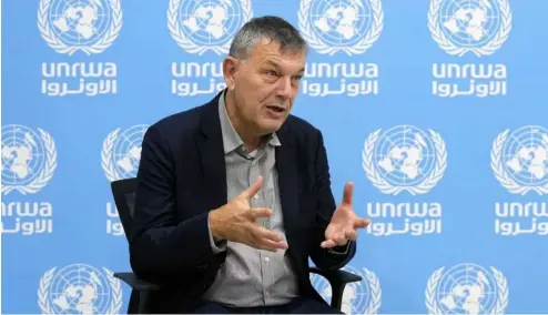  ?? ?? Le commissair­e général de l'agence des Nations Unies pour les réfugiés palestinie­ns (Unrwa), Philippe Lazzarini.