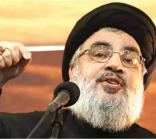  ??  ?? Hezbollah chief Hassan Nasrallah’s statement has been retracted by the website.