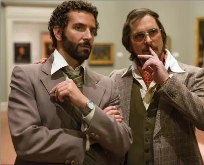  ??  ?? Christian Bale (right) as Irving Rosenfeld and Bradley Cooper as Richie DiMaso in American Hustle; and Leif Edlund as Tobias in Koko-Di Koko-Da