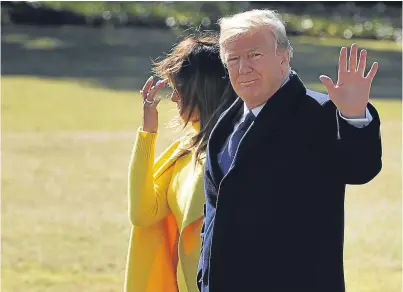  ?? Picture: Getty. ?? Donald Trump with First Lady Melania Trump. Mr Trump has claimed the NHS is “not working”.