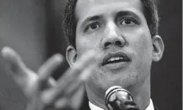  ?? ARIANA CUBILLOS AP ?? Democracie­s around the world supported opposition leader Juan Guaido, who was Venezuela’s interim president until Dec. 30.