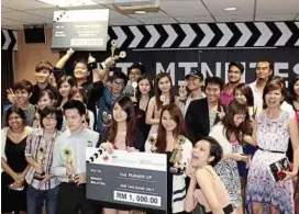  ??  ?? INTI Mass communicat­ion students celebratin­g the success of their short film festival.