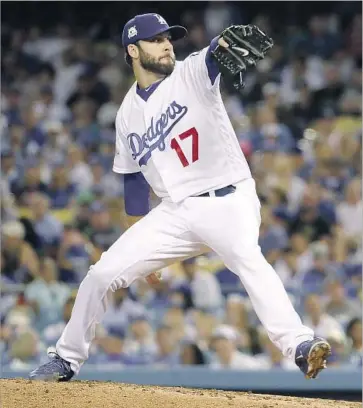  ?? Robert Gauthier Los Angeles Times ?? RELIEVER Brandon Morrow has emerged as a reliable setup man for the Dodgers down the stretch and into the postseason. Morrow and his bullpen mates are evolving into one of the team’s best strengths.
