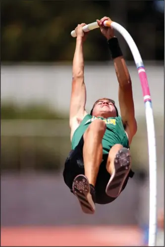  ?? Katharine Lotze/Special
to The Signal (See additional photos on signalscv.com) ?? Christian Valles of Canyon pole vaults at the CIF-Southern Section Masters Meet at El Camino College in Torrance on Saturday.