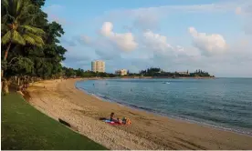  ?? Photograph: roberthard­ing/Alamy ?? Baie des Citrons beach in Nouméa, New Caledonia, which is partly closed off after a series of shark attacks.