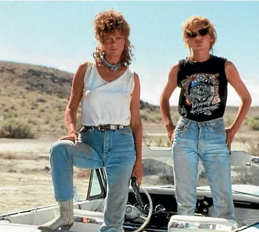  ??  ?? Jeans are never far from an iconic movie, including 1991 hit Thelma and Louise.