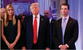  ?? Deposition­s. Photograph: Shannon Stapleton/Reuters ?? Trump and his two eldest children, Ivanka and Donald Jr, were summoned to give sworn