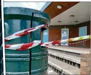  ??  ?? TAPED OFF: Toilets, above and left, in a park at Henley-on-Thames in Oxfordshir­e