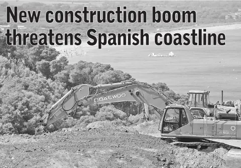  ??  ?? Photo shows a constructi­on site in S’Antiga overlookin­g the beach of Pals and the Montgri Massif in Begur in Costa Brava. Sandwiched between the crystallin­e blue sea and green pine trees lies Aiguafreda, one of Spain’s last largely unspoiled Mediterran­ean coves, which is threatened by a new building frenzy. — AFP photo