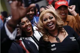  ??  ?? Attendees at Donald Trump’s Black Voices for Trump Coalition rollout event in Atlanta, Georgia, in November. Photograph: Elijah Nouvelage/Reuters