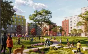  ?? RELATED BEAL AND DREAM COLLABORAT­IVE ?? The Roxbury project from Related Beal and Dream Developmen­t includes plans for a 25,000-square-foot “central green.”