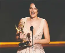  ?? MIKE BLAKE/REUTERS ?? “I find writing really, really hard and really painful, but I’d like to say honestly, from the bottom of my heart, that the reason I do it is this,” Phoebe Waller-Bridge told the Emmys audience.