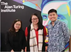  ?? ?? (From left) Dr Vong, Dr Chang and Chua have brought pride to Swinburne Sarawak, through their outstandin­g achievemen­t at the Alan Turing Institute’s Global Data Challenge.