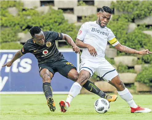  ?? It’s beneficial for us to see what Markram can do. It’s an opportunit­y for us to move forward ?? Philani Zulu of Kaizer Chiefs and captain Thulani Hlatshwayo of Wits tussle for the ball during their Absa Premiershi­p match at Bidvest Stadium yesterday.