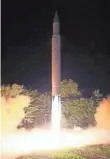  ?? AP ?? The North Korean government said it launched a Hwasong-14 interconti­nental ballistic missile last month.