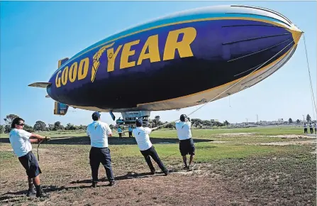  ?? RICHARD VOGEL
THE ASSOCIATED PRESS FILE PHOTO ?? Goodyear has decided to stop making blimps and will instead adopt airships designed by Germany’s Zeppelin.