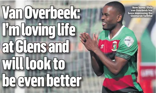  ??  ?? New home: Elvio van Overbeek has been impressing the
Glentoran faithful