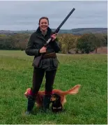  ?? ?? Two spaniels — plus a vizsla — make up the enthusiast­ic dog pack for the day’s shooting