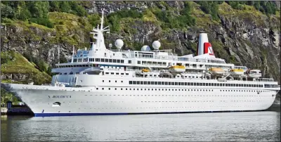  ??  ?? Trouble at sea: Luxury liner Boudicca was on an 18-night cruise around Cape Verde and the Canaries