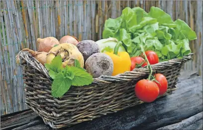  ?? [PEXELS] ?? A basket of treats fresh from the garden inspires cooks and whets appetites.