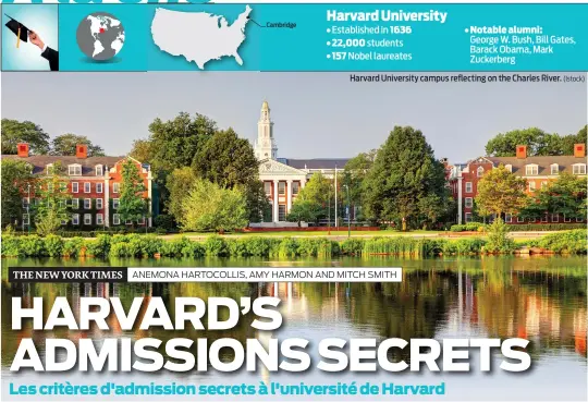  ?? (Istock) ?? Harvard University campus reflecting on the Charles River.