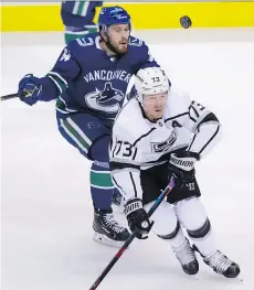  ?? GERRY KAHRMANN ?? Canucks forward Tyler Motte has “deserved to be rewarded” with his solid play in the pre-season, says head coach Travis Green,