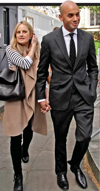  ??  ?? Designer couple: Umunna at the start of a momentous week with girlfriend Alice Sullivan