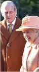 ??  ?? Jag fans: The Queen and Philip yesterday