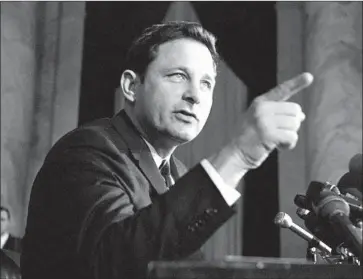  ?? Henry Griffin Associated Press ?? A PRODUCTIVE LEGISLATOR AND WILY ADVERSARY Sen. Birch Bayh, an Indiana native — “just a shirttail lawyer from Shirkievil­le,” in his words — was an unlikely avatar of constituti­onal reform when he arrived in Washington in 1963 after ousting a prominent incumbent.