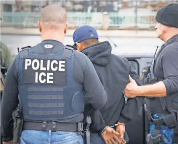  ?? CHARLES REED, U. S. IMMIGRATIO­N AND CUSTOMS ENFORCEMEN­T, VIA AP ?? The Department of Homeland Security instructed agents, including those in the Border Patrol, to identify, detain and quickly deport every undocument­ed immigrant they encounter.