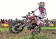  ?? ?? Jorge Prado durante la carrera de MXGP en el GP de España.