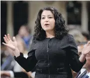  ?? ADRIAN WYLD / THE CANADIAN PRESS ?? Democratic Institutio­ns Minister Maryam Monsef has been touring the country, holding town-hall meetings to gauge public opinion on electoral reform.