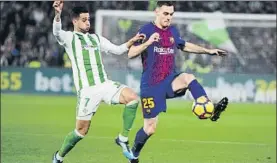  ?? FOTOS: MANEL MONTILLA ?? Vermaelen se lesionó en el campo del Betis, ayer se cumplieron justo dos semanas, y es uno de los favoritos para jugar ante el Getafe, junto con Yerry Mina, que todavía no ha debutado