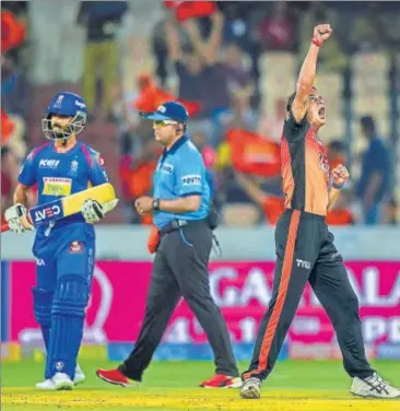  ?? PTI PHOTO ?? Rajasthan Royals skipper Ajinkya Rahane failed to rise to the occasion.