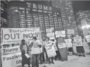  ??  ?? A protest near Trump Tower in Chicago, Illinois.