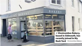  ?? Vinnicombe­s Bakery ?? > Vinnicombe­s Bakery, based in Sidmouth, has recently joined In My Back Yard